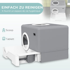 Katzentoilette Kunststoff bis 4kg 52x41x38.5cm Grau