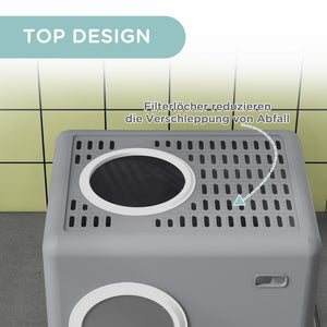 Katzentoilette Kunststoff bis 4kg 52x41x38.5cm Grau