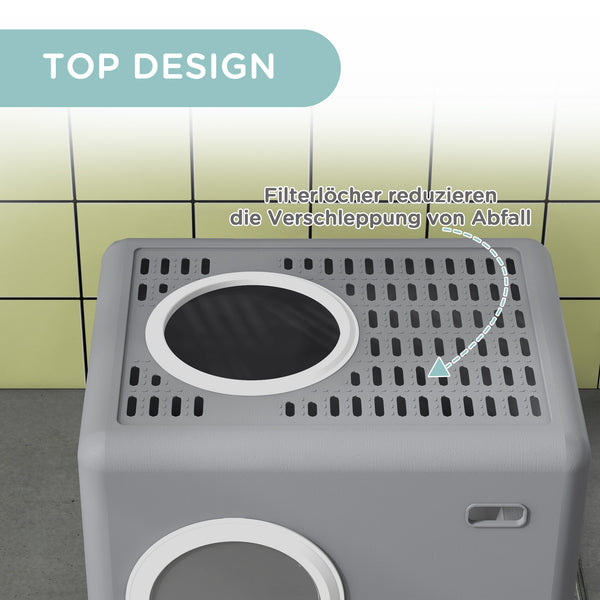 Katzentoilette Kunststoff bis 4kg 52x41x38.5cm Grau
