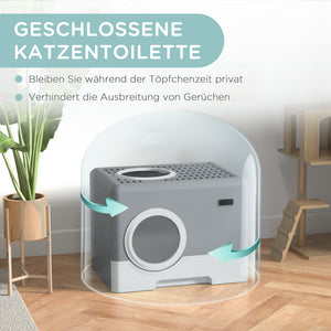 Katzentoilette Kunststoff bis 4kg 52x41x38.5cm Grau