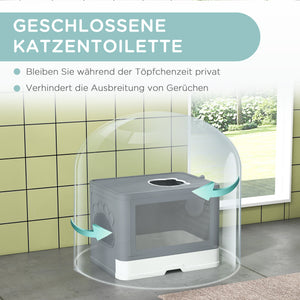 Katzentoilette Kunststoff bis 4kg 48.5x38x36.5cm Grau