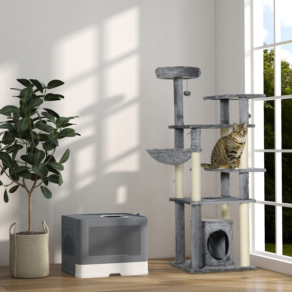Katzentoilette Kunststoff bis 4kg 48.5x38x36.5cm Grau