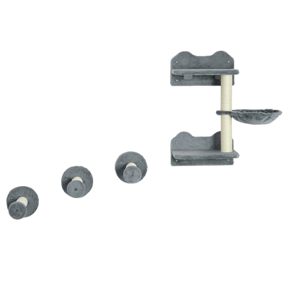 Katzentreppe Kletterwand Kratzbaum Set mit Hängematte für Katzen