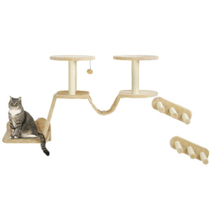 Katzentreppe zur Wandmontage für Katzen bis 5kg beige
