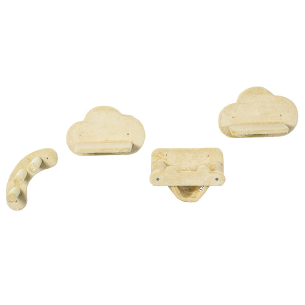 Katzentreppen Kletterwand 4-teilig mit Hängematte stabil Beige