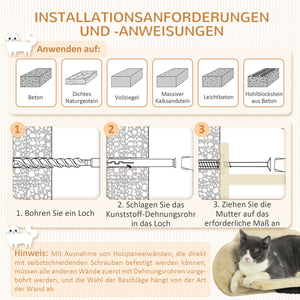 Katzentreppen Kletterwand 5-teilig Wolkenform mit Hängematte Beige