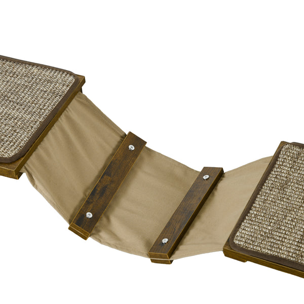 Katzentreppen Kletterwand Katzenmöbel Sisal 8-teilig Braun