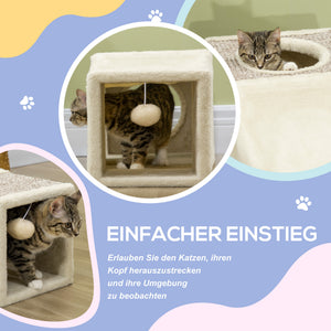 Katzentunnel mit Spielball Sisal Braun-Beige