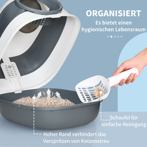 Katzenzubehör geruchshemmend hygienisch kompakt Weiss & Grau