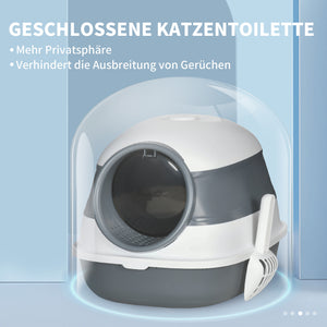 Katzenzubehör geruchshemmend hygienisch kompakt Weiss & Grau