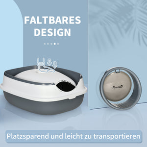 Katzenzubehör geruchshemmend hygienisch kompakt Weiss & Grau