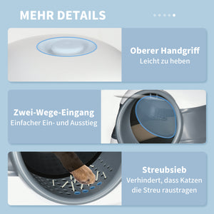 Katzenzubehör geruchshemmend hygienisch kompakt Weiss & Grau