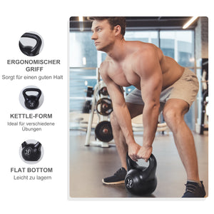 Kettlebell Kugelhantel für Anfänger 8kg schwarz