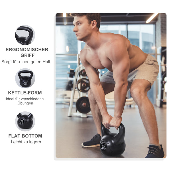 Kettlebell Kugelhantel für Anfänger 8kg schwarz