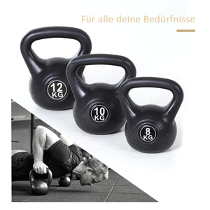 Kettlebell Kugelhantel für Anfänger 8kg schwarz