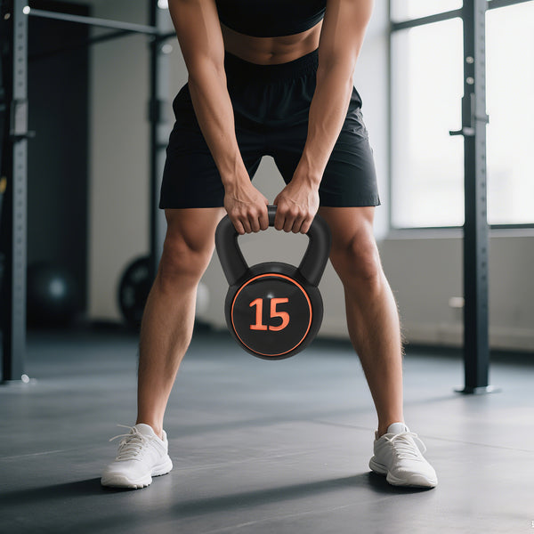 Kettlebell Set Kugelhanteln für Fitness Training 3er schwarz