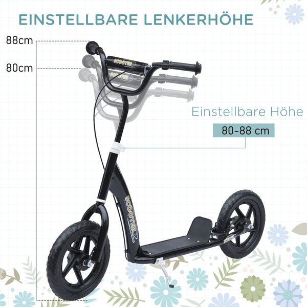 Kickscooter 12 Zoll höhenverstellbar Schwarz