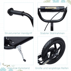 Kickscooter 12 Zoll höhenverstellbar Schwarz