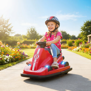 Kinder Autoscooter drehbar mit LED und Musik 360° 3-8 Jahre rot