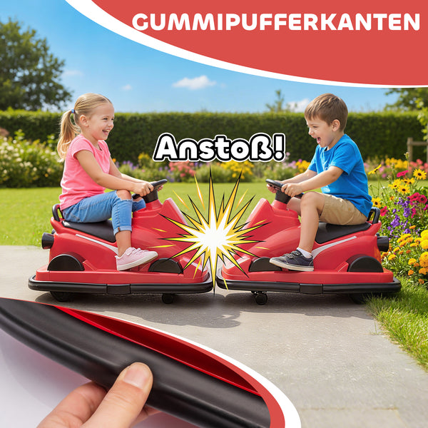 Kinder Autoscooter drehbar mit LED und Musik 360° 3-8 Jahre rot