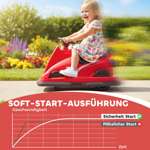Kinder Autoscooter drehbar mit LED und Musik 360° 3-8 Jahre rot