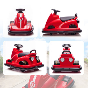 Kinder Autoscooter drehbar mit LED und Musik 360° 3-8 Jahre rot