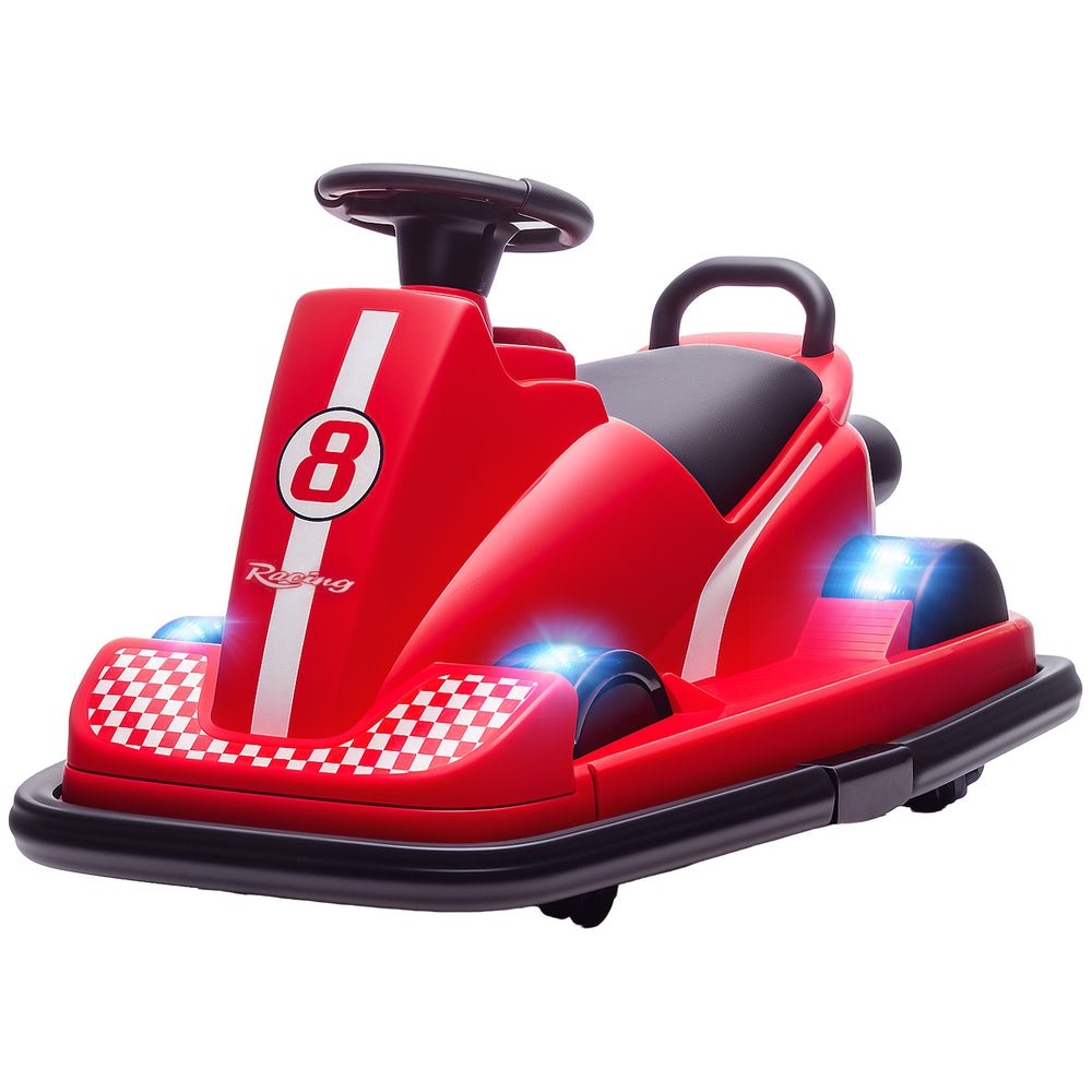 Kinder Autoscooter drehbar mit LED und Musik 360° 3-8 Jahre rot