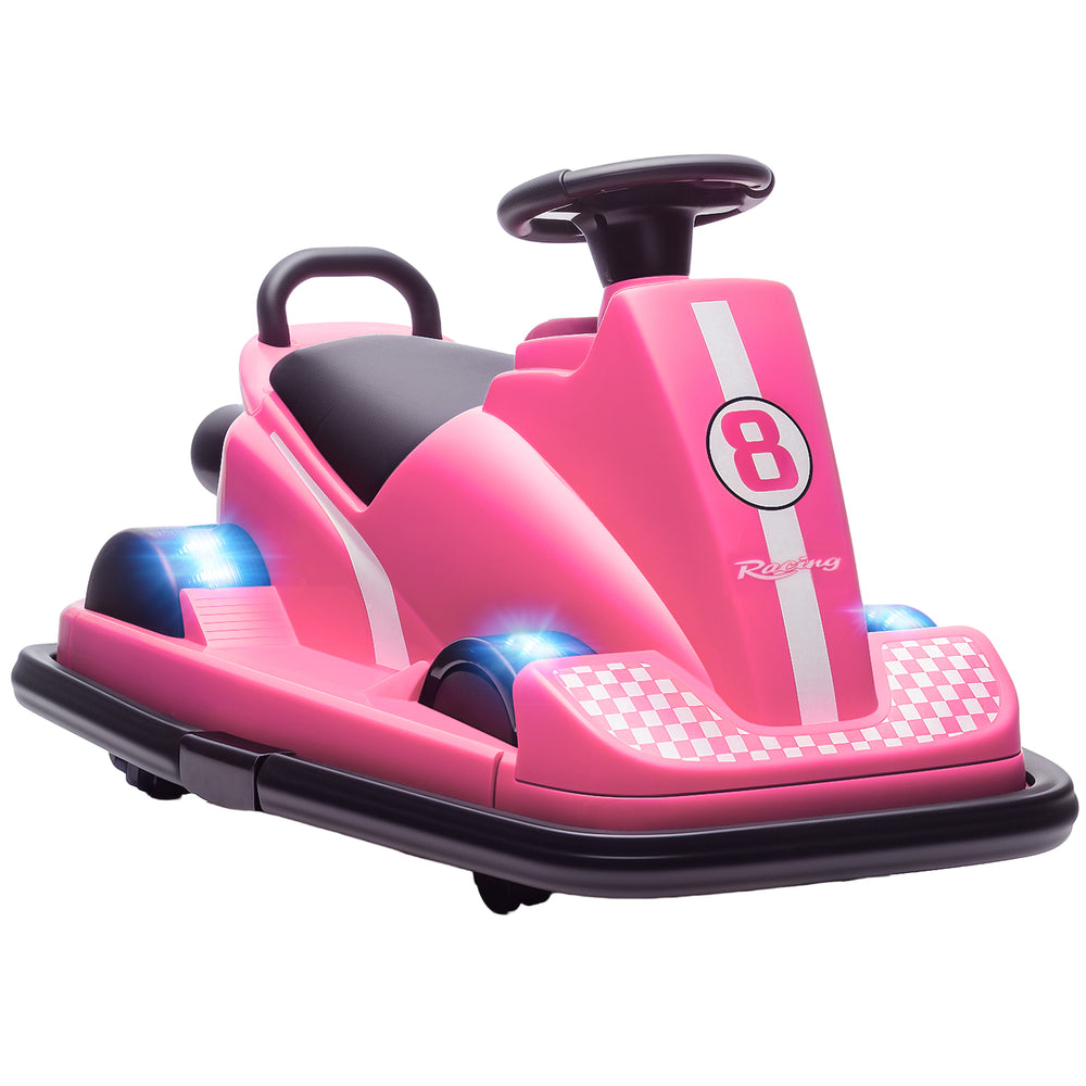 Kinder Autoscooter 360° drehbar mit LED und Musik 3-8 Jahre rosa