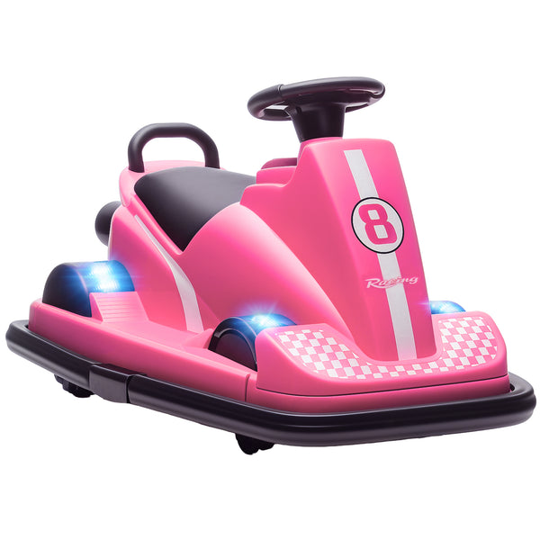 Kinder Autoscooter 360° drehbar mit LED und Musik 3-8 Jahre rosa