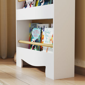 Kinder Bücherregal mit 3 Ablagen für Aufbewahrung Kinderzimmer aus Holz