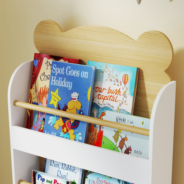 Kinder Bücherregal mit 3 Ablagen für Aufbewahrung Kinderzimmer aus Holz