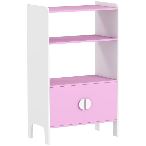 Kinder Bücherregal mit Schrank und Regalen sicher rosa weiss