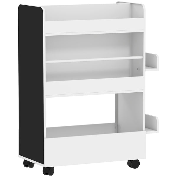 Kinder Bücherregal mit Tafel und Rollen für Kinderzimmer