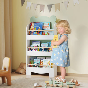 Kinder Bücherregal 3-stufig mit Tiermotiv für Kinderzimmer grün