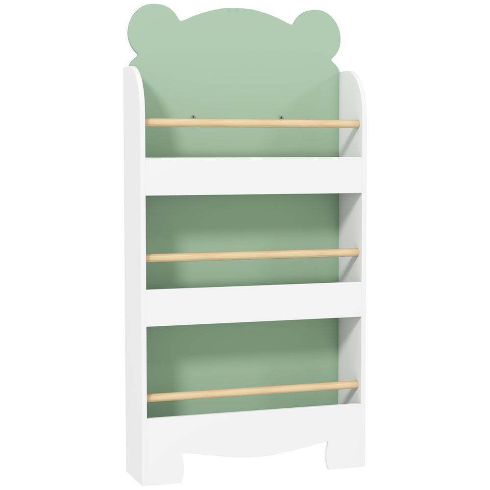 Kinder Bücherregal 3-stufig mit Tiermotiv für Kinderzimmer grün