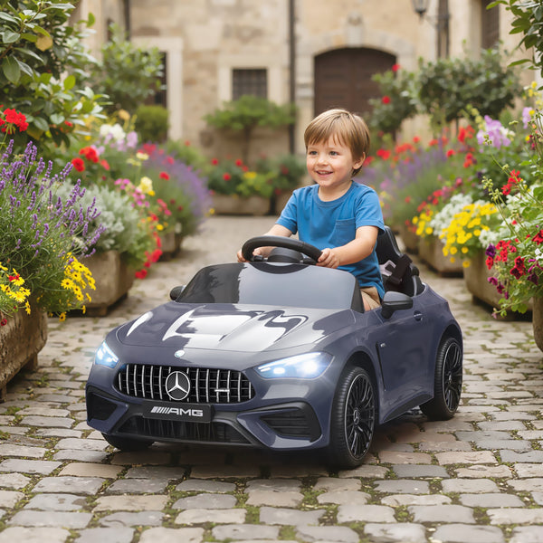 Kinder Elektroauto 12V mit Fernbedienung LED und Musik grau