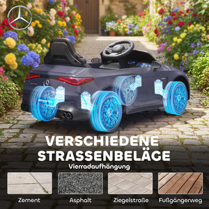 Kinder Elektroauto 12V mit Fernbedienung LED und Musik grau