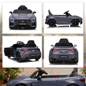 Kinder Elektroauto 12V mit Fernbedienung LED und Musik grau