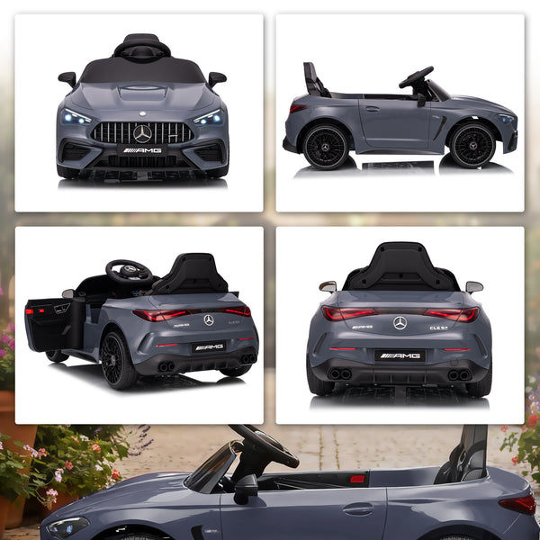 Kinder Elektroauto 12V mit Fernbedienung LED und Musik grau