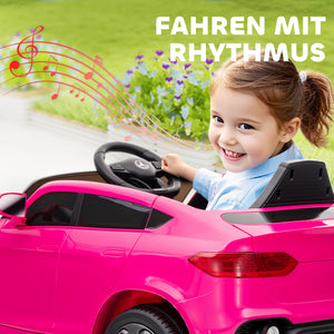Kinder Elektroauto 12V mit Fernbedienung und LED 3-6 Jahre rosa