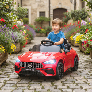 Kinder Elektroauto 12V mit Fernbedienung LED und Musik 3-6 Jahre rot