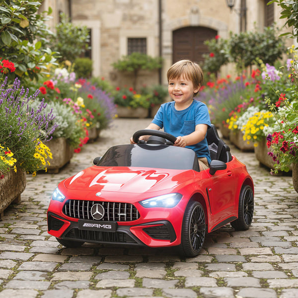 Kinder Elektroauto 12V mit Fernbedienung LED und Musik 3-6 Jahre rot