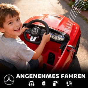 Kinder Elektroauto 12V mit Fernbedienung LED und Musik 3-6 Jahre rot
