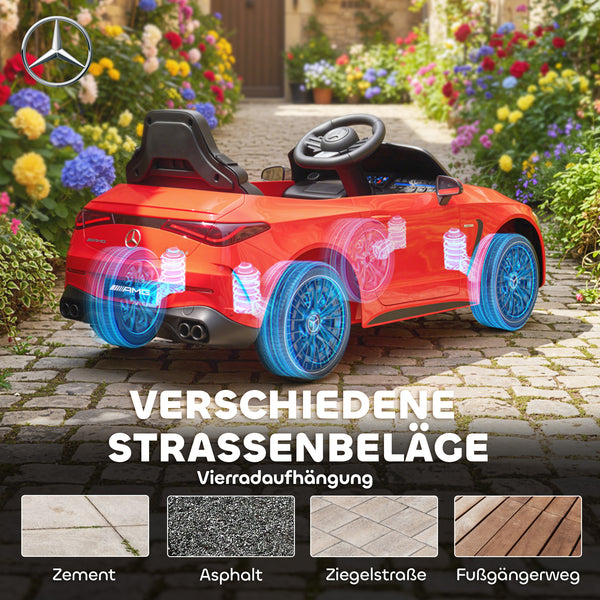 Kinder Elektroauto 12V mit Fernbedienung LED und Musik 3-6 Jahre rot