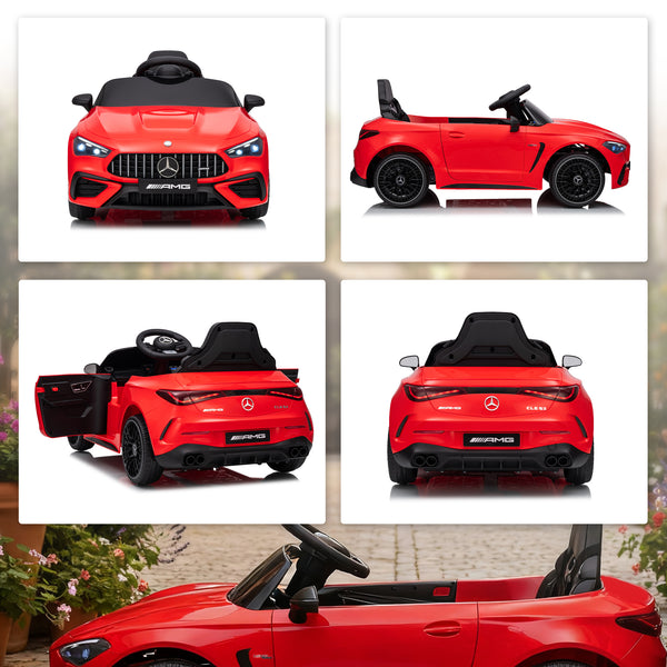 Kinder Elektroauto 12V mit Fernbedienung LED und Musik 3-6 Jahre rot