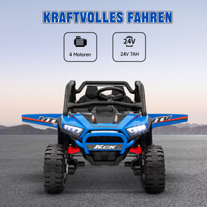 Kinder Elektroauto 2-Sitzer mit Fernbedienung Musik und Lichter blau