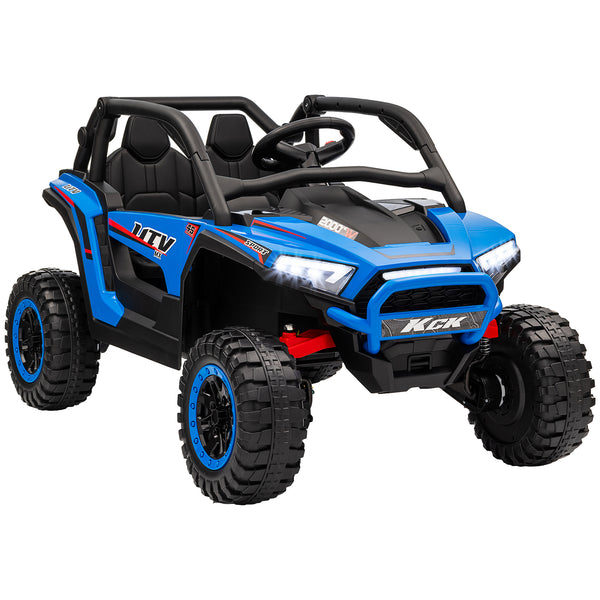 Kinder Elektroauto 2-Sitzer mit Fernbedienung Musik und Lichter blau