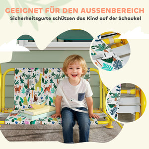 Kinder Hollywoodschaukel 2-Sitzer mit Sonnendach und Sicherheitsgurt