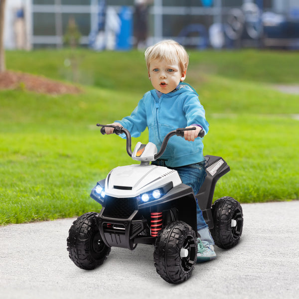 Kinder-Quad Elektro-Quad 12V mit 4-Rad-Federung & MP3 3-5 Jahre Weiss
