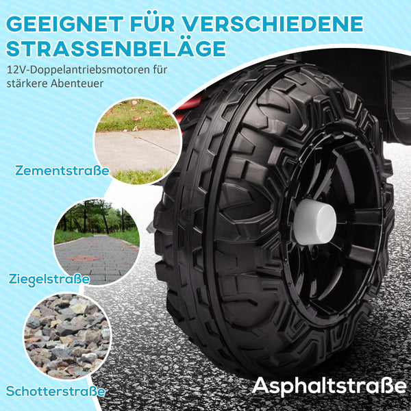Kinder-Quad Elektro-Quad 12V mit 4-Rad-Federung & MP3 3-5 Jahre Weiss